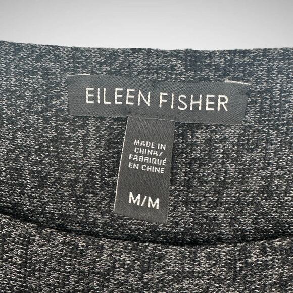 Eileen Fisher System Knit Wool Blend Sweater Top Size Medium Quarter Sleeve - Picture 3 of 6